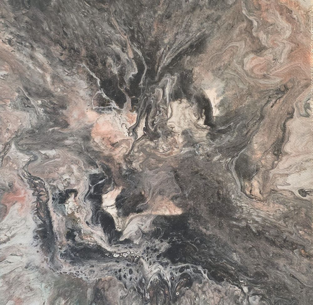 Peach Black Pour Art | Hart Artistry