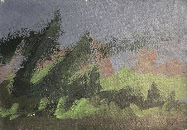 Abstract shadows close to a lake