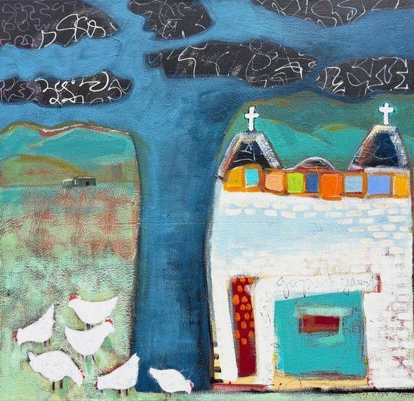 original painting New Mexico farm