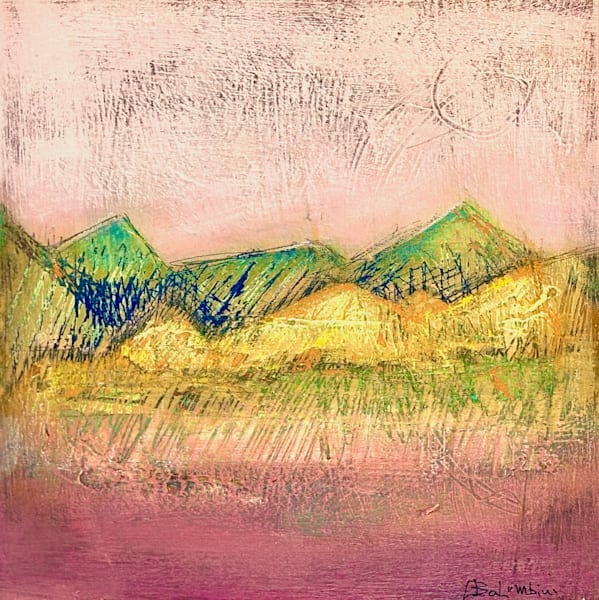 small abstract mountain painting
