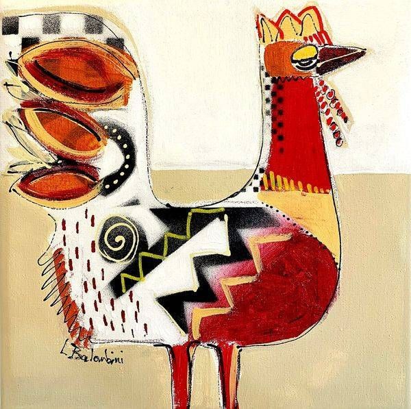 Red Rooster Art | L BaLoMbiNi / red paint studio