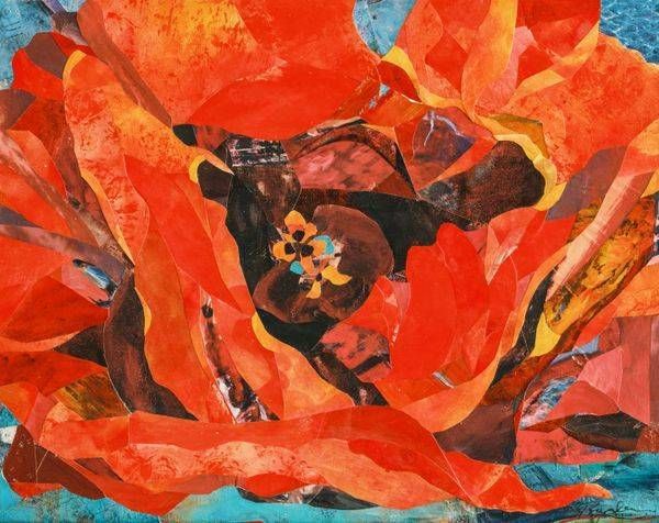 Red Floral Collage