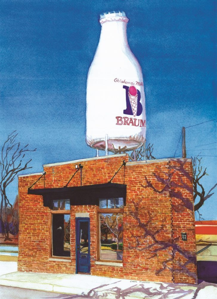 Braums Milk Bottle Building Art | Street Smarts Gallery