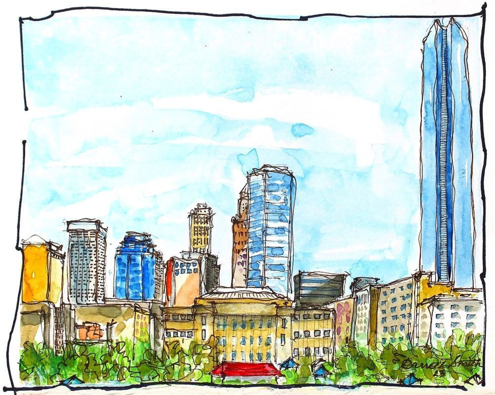 Oklahoma City Skyline With City Hall Art | Street Smarts Gallery