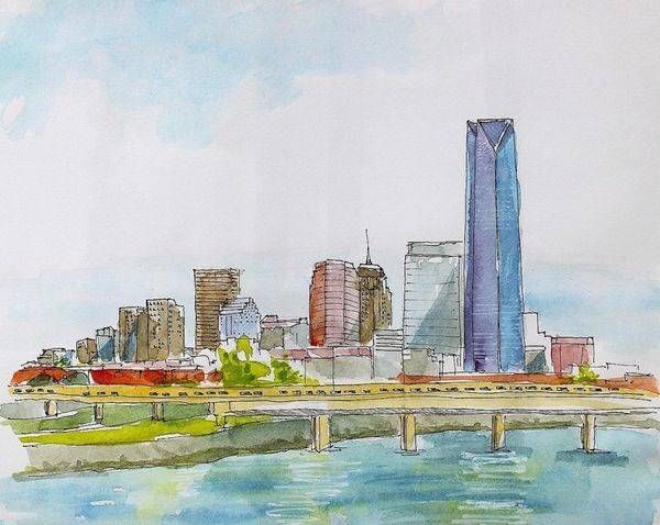 Oklahoma City Skyline with River