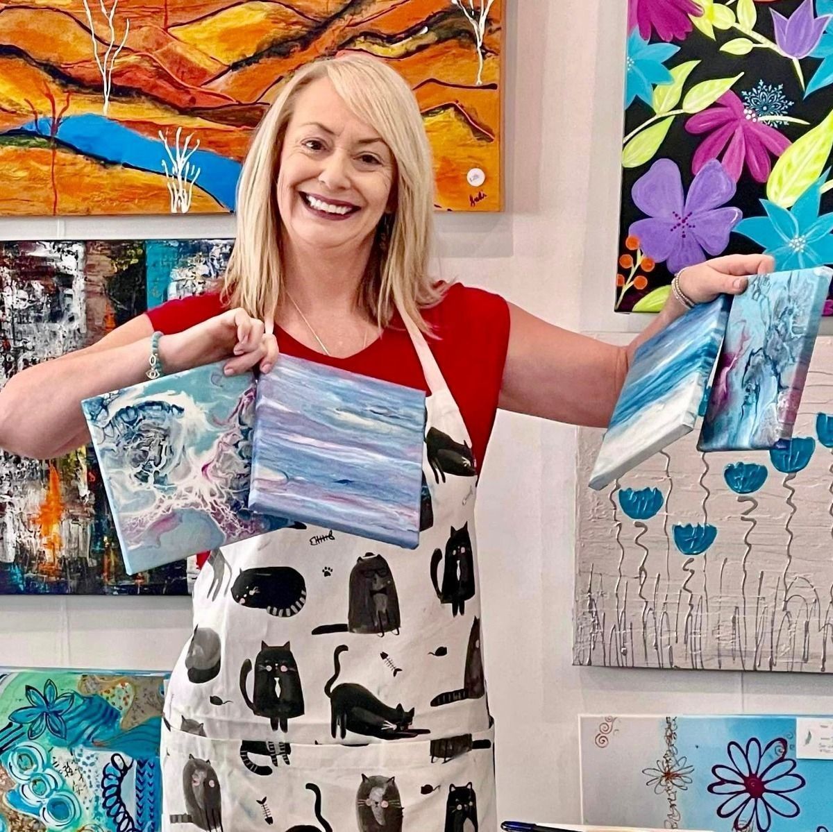 Debra in her sunlit South Coast Studio