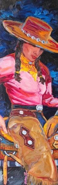 Cowgirl In Pink Art | Artwork By Victoria Lynn