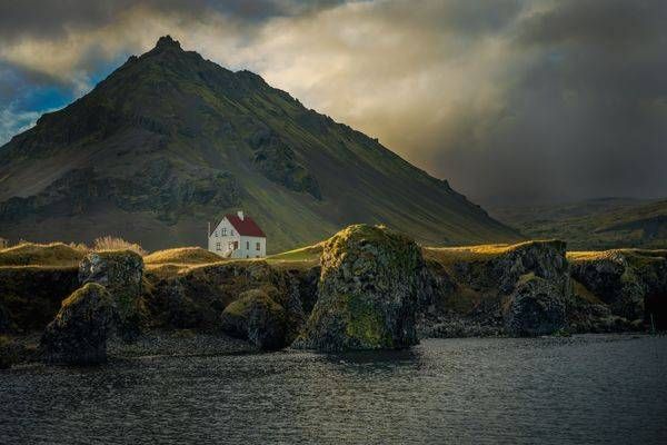 Arnarstapi House In Sunlight Photography Art | Brandon Bishop Photography