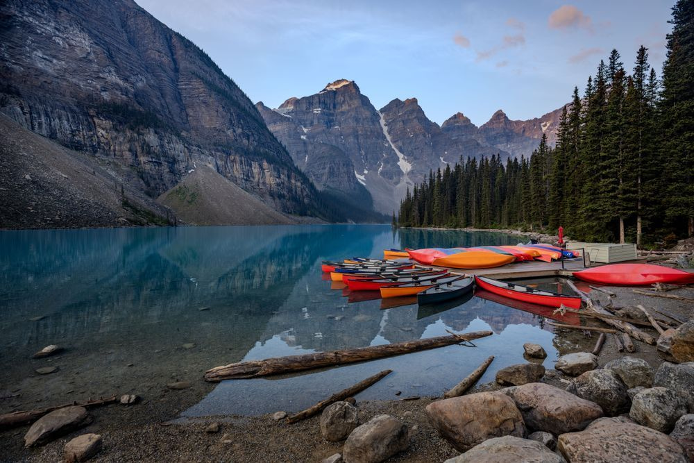 Canoes At Moraine Lake Photography Art | Brandon Bishop Photography