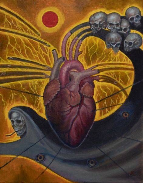 skulls and heart