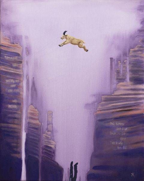 goat jumping over cliffs