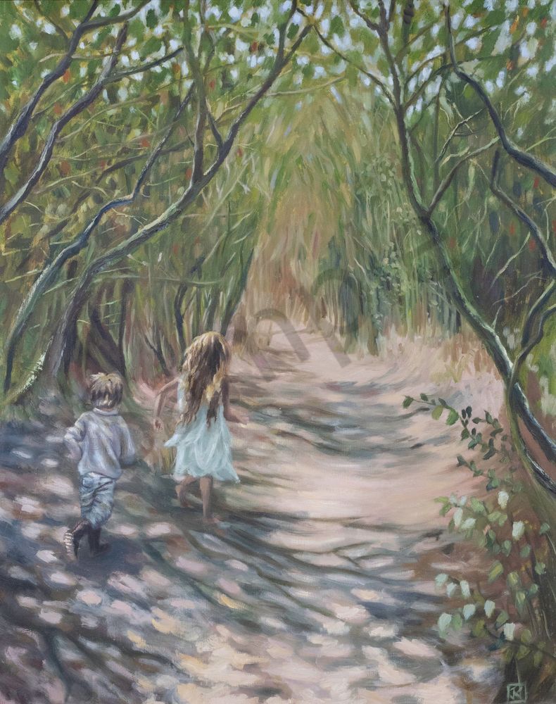print, oil-painting, nature, woods