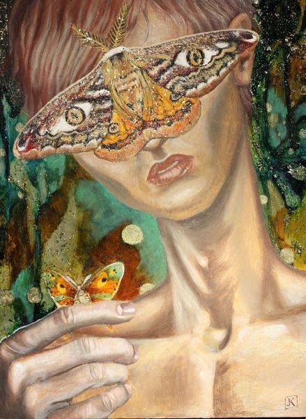 emperor-moth, original, surreal, oil-painting