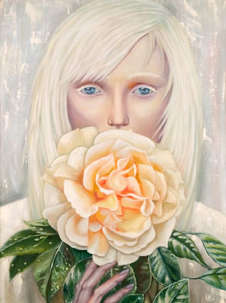 girl holding rose