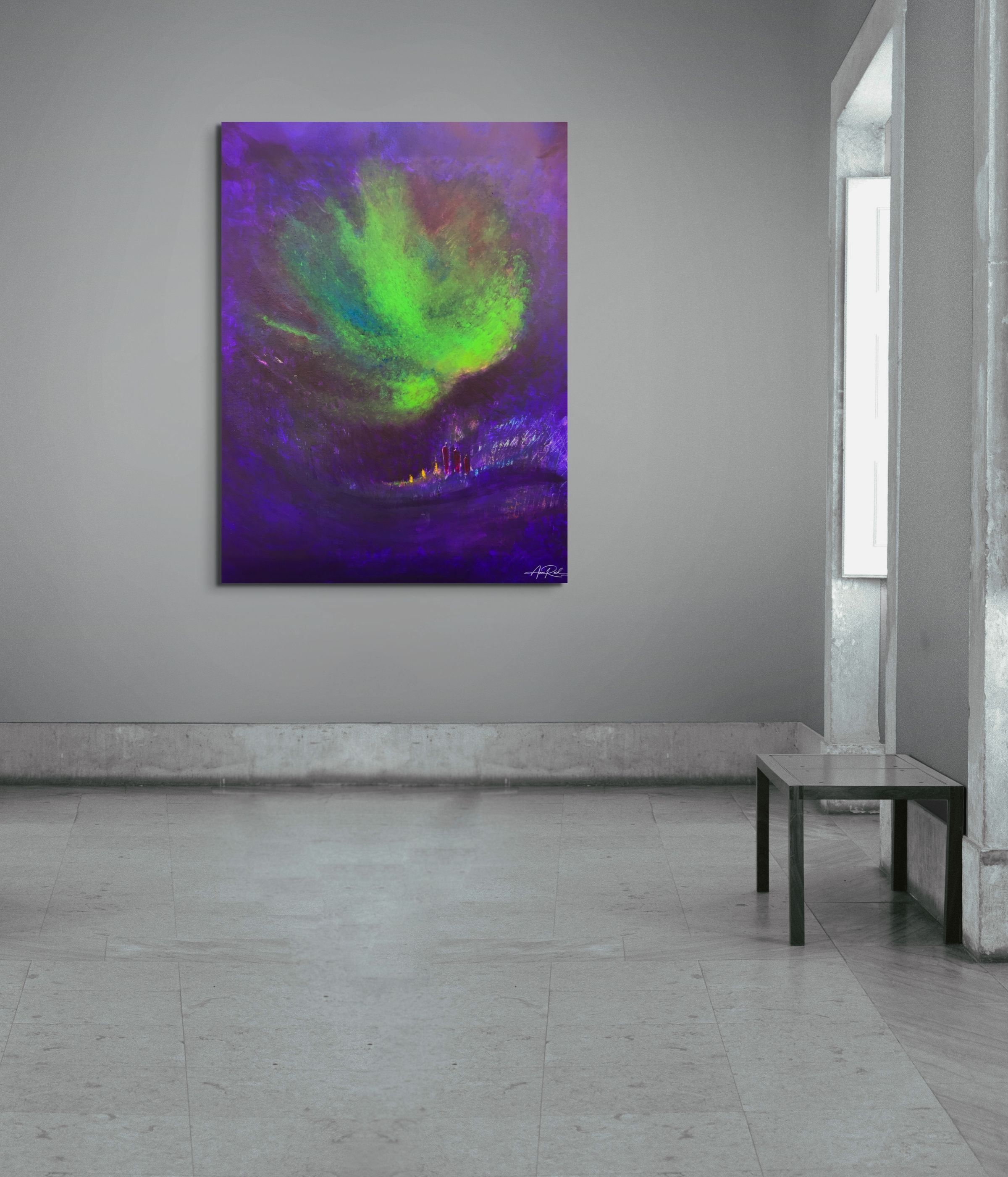 Zebulun, fine art print by Anne Reid Artist shown as a 45×60 in metal print in an architectural interior setting