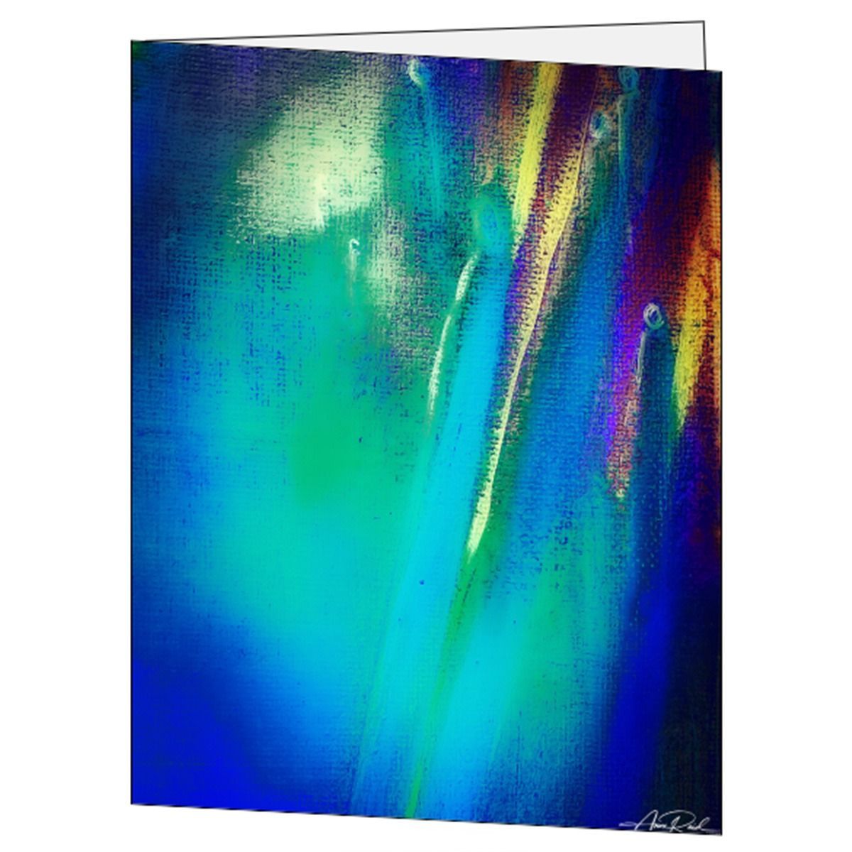 The Breaker 9 green abstract art card by Anne Reid Artist