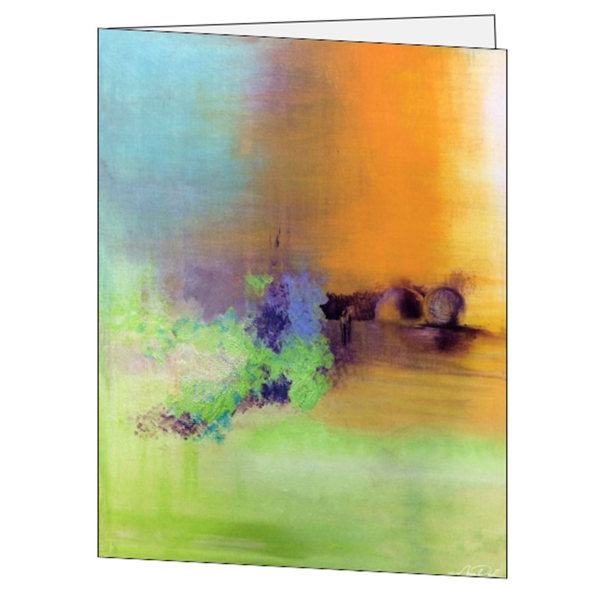 Lord of Life green abstract art card by Anne Reid Artist