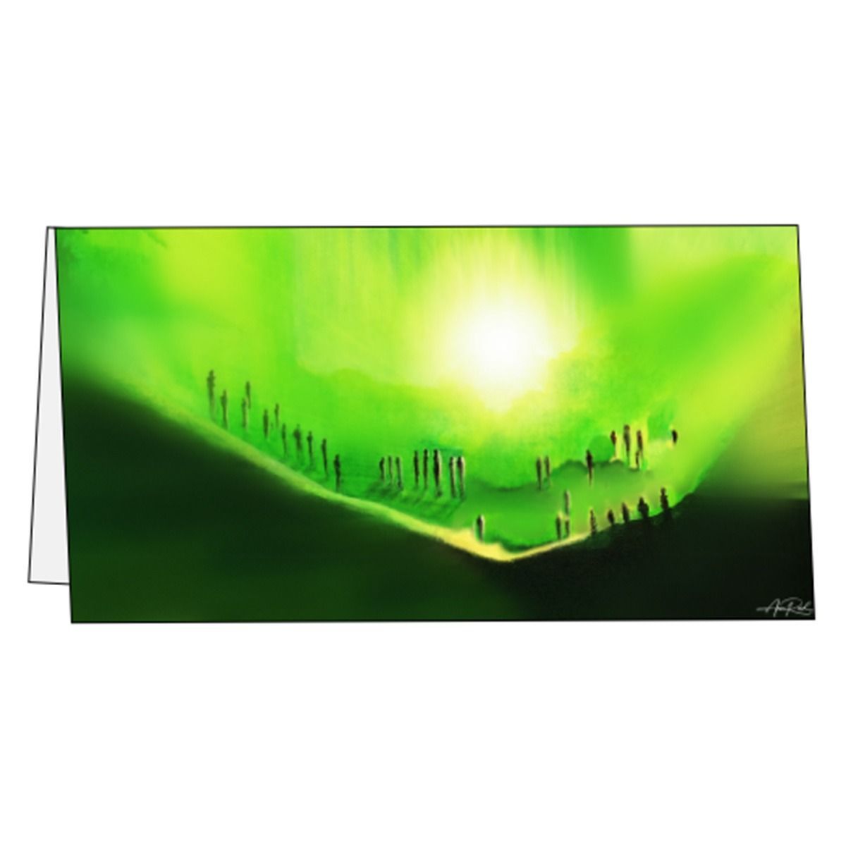 Valley of Decision green abstract art card by Anne Reid Artist