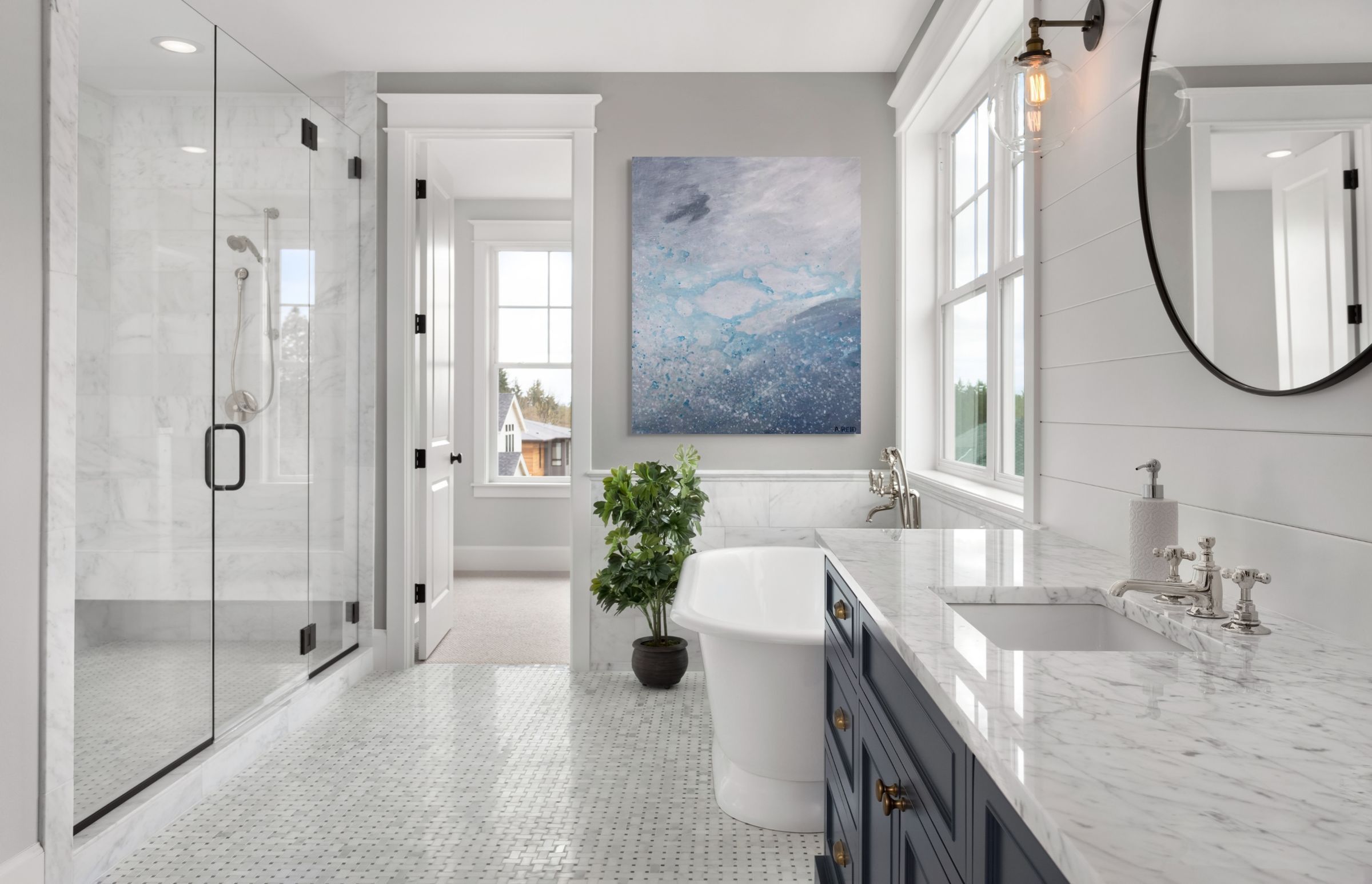 Anne Reid Artist work in luxury bathroom
