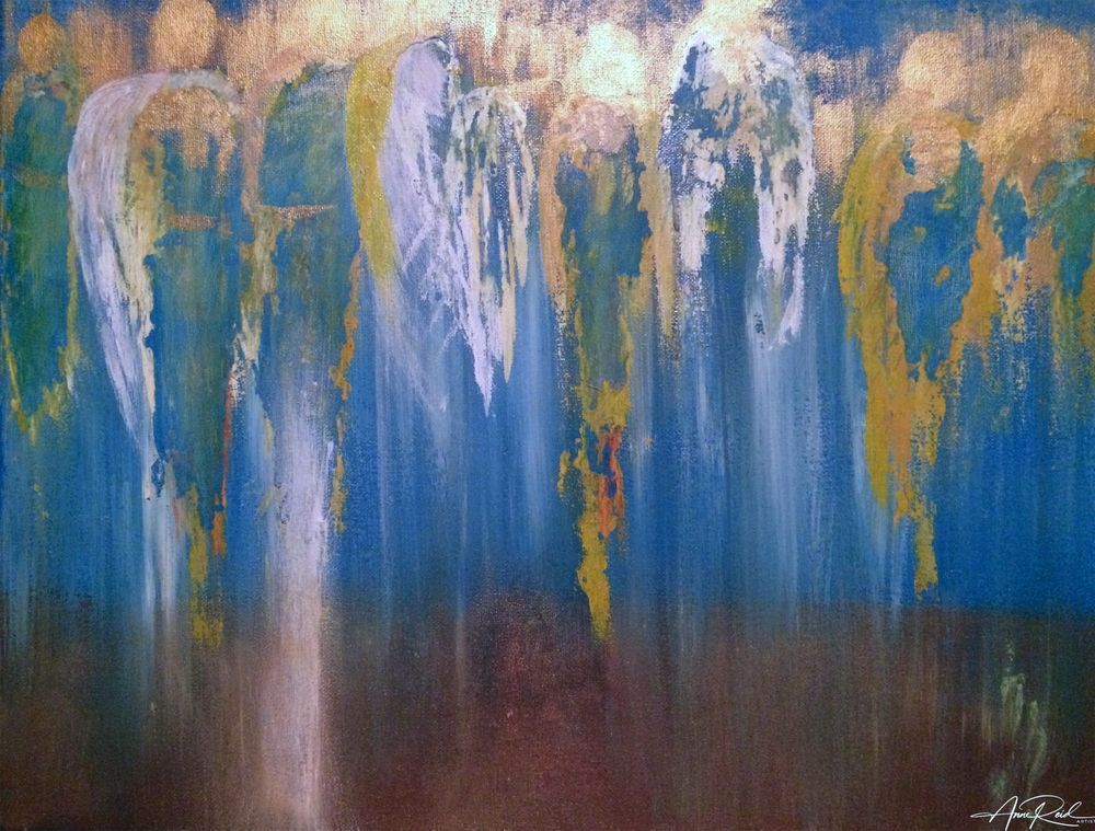Blue Angel Armies - prophetic fine art print - Anne Reid Artist