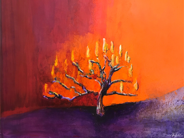 Burning Bush 2 - Abstract Prophetic Fine Art Print | Anne Reid Artist
