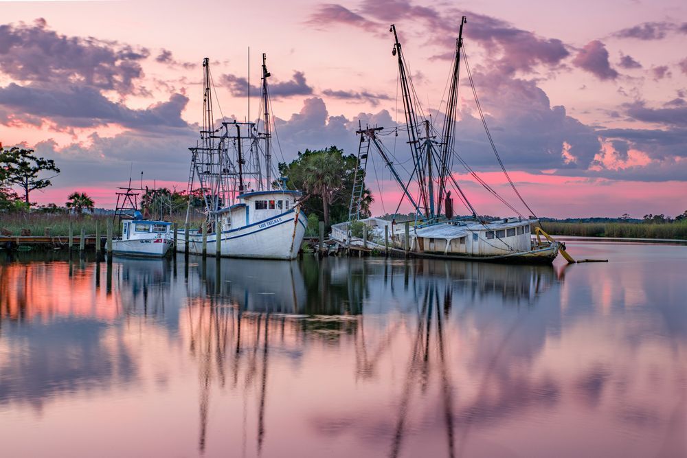Shrimping Sunset Photography Art | kramkranphoto