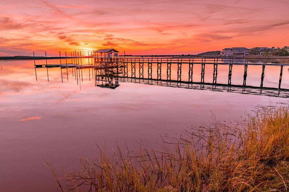Steinhatchee Pier Sunset Photography Art | kramkranphoto