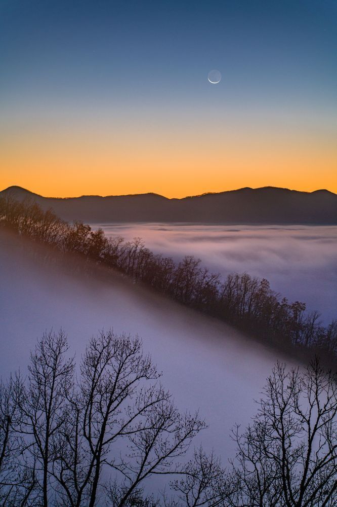 Mountain Morning, Fall Fog Photography Art | kramkranphoto