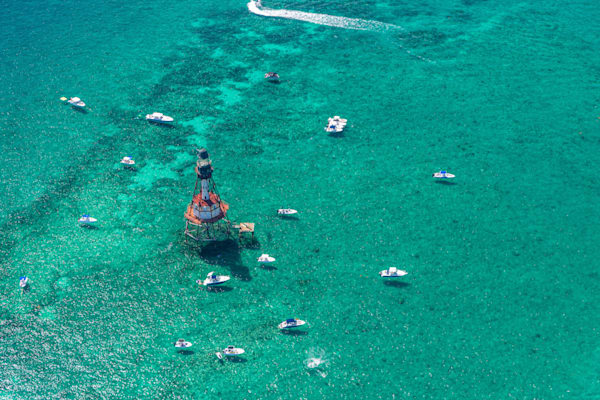 Fowey Rocks Lighthouse Off The Coast Of Key Biscayne, Florida Photography Art | kramkranphoto