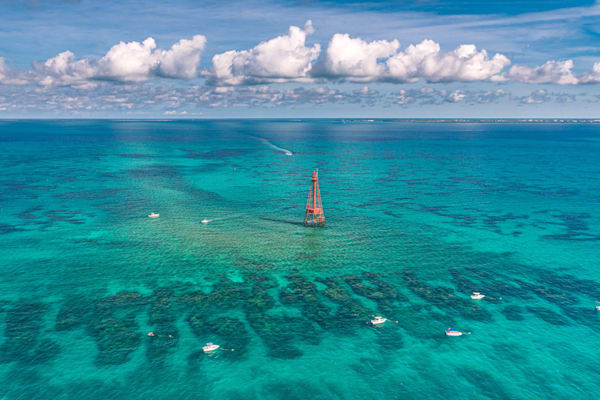Sombrero Key Lighthouse Vast Ocean Horizon Photography Art | kramkranphoto
