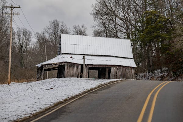 Mountain Barns In The Winter Along The Road Photography Art | kramkranphoto