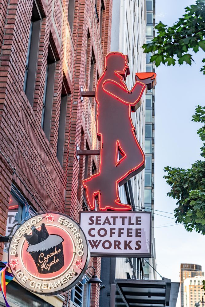 Seattle Coffee Works Sign Photography Art | kramkranphoto
