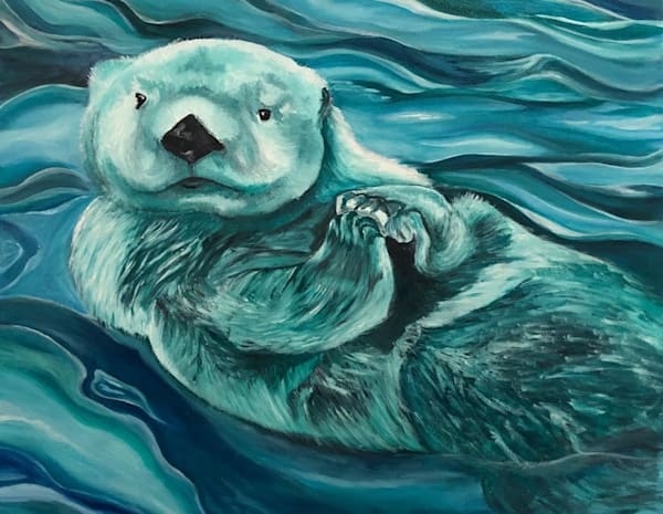 Ocean Palms Sea Otter Art | Althia Prinsloo Art