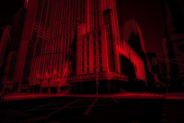 Radio City in red