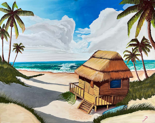 Beach Hut Is A Painting Done By Renown Acrylic Paint Marker Artist John Lasonio