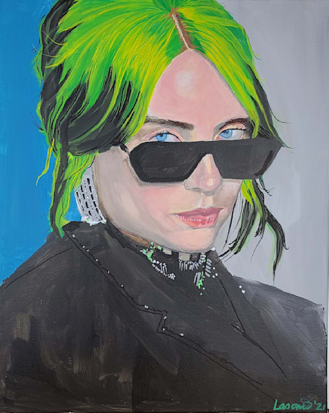 Musician Art By Portrait Of Billie Eilish By John Lasonio