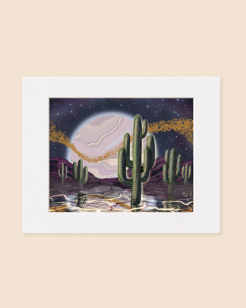 Where Planets Whisper To Cacti | Paintpourium