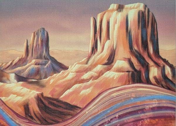 Chromatic Canyons: Limited Edition Aceo Mini Art Print Art | Paintpourium