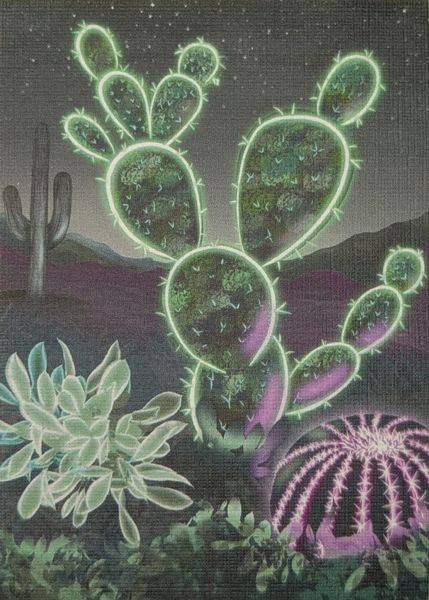 Neon Nightscape: Limited Edition Aceo Mini Art Print Art | Paintpourium