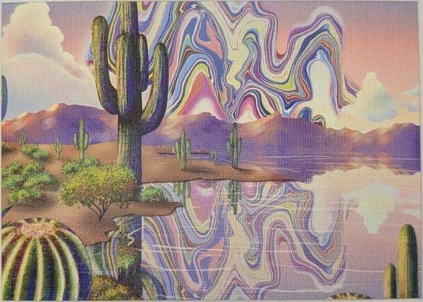 Reflections Of A Psychedelic Desert: Limited Edition Aceo Mini Art Print Art | Paintpourium