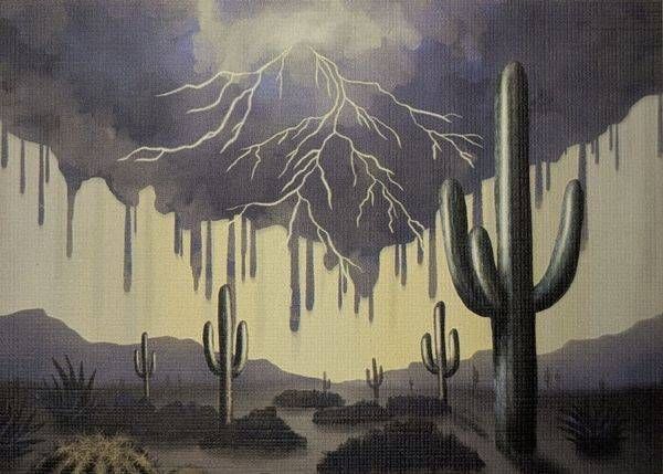 Storms Of The Saguaros: Limited Edition Aceo Mini Art Print Art | Paintpourium