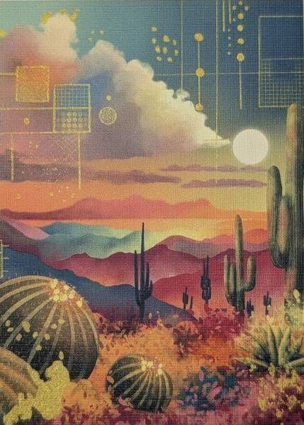 Vivid Desert Dream: Limited Edition Aceo Mini Art Print Art | Paintpourium