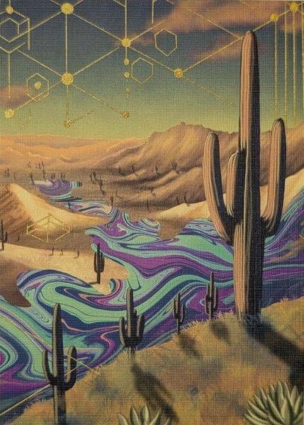 Desert Dreams In Gold: Limited Edition Aceo Mini Art Print Art | Paintpourium