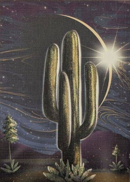Eclipsed In Desert Stillness: Limited Edition Aceo Mini Art Print Art | Paintpourium