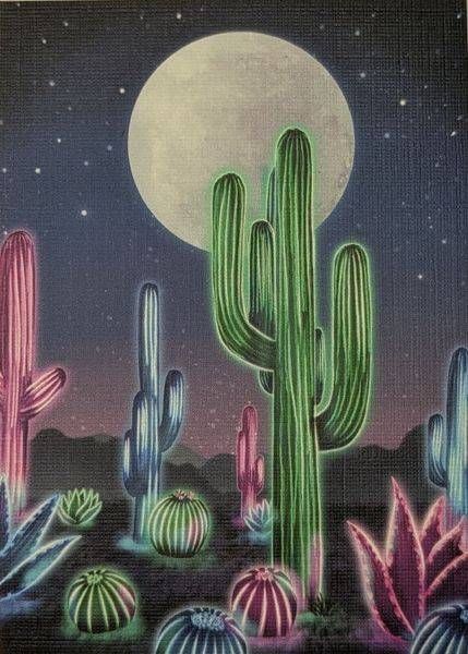 Neon Oasis: Limited Edition Aceo Mini Art Print Art | Paintpourium