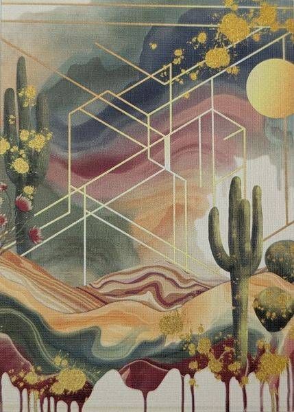 Desert Geometrics: Limited Edition Aceo Mini Art Print Art | Paintpourium