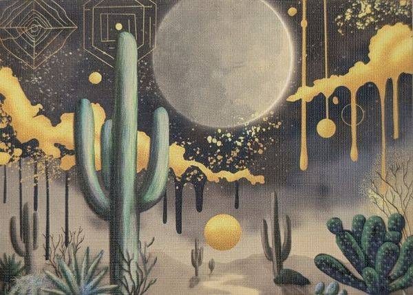 Desert Nocturne: Limited Edition Aceo Mini Art Print Art | Paintpourium