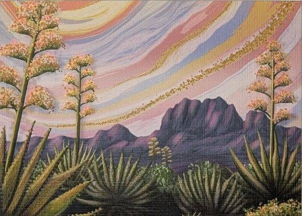 Yucca Whispers: Limited Edition Aceo Mini Art Print Art | Paintpourium