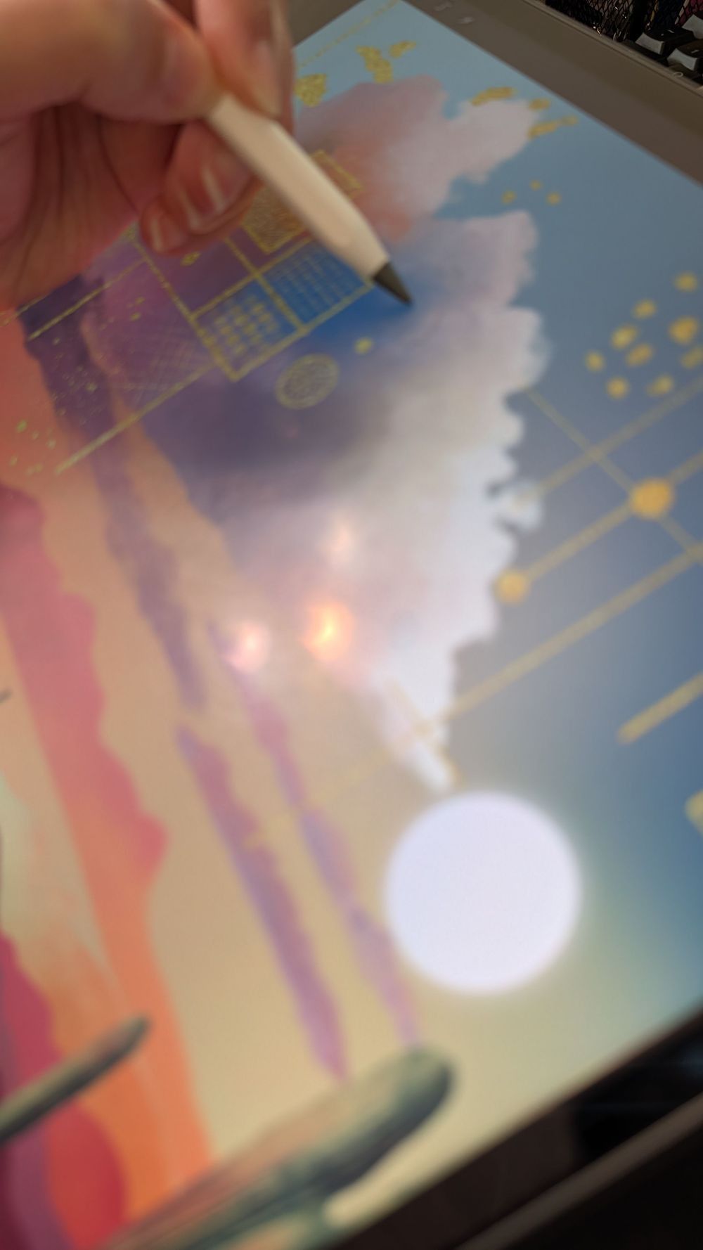 Close up details of the Vivid Desert Dreams painting.