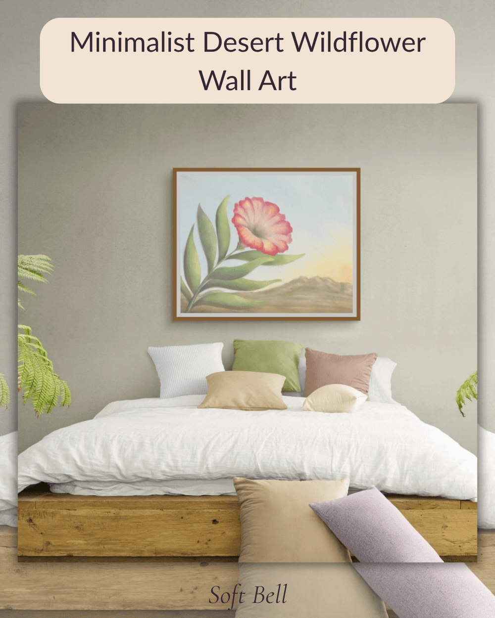 Soft Bell | Minimalist Desert Wildflower Wall Art